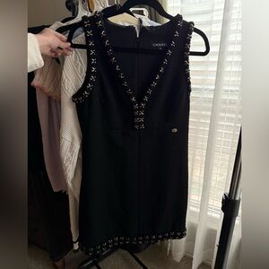 Chanel Black Mini Dress with Silver Accents